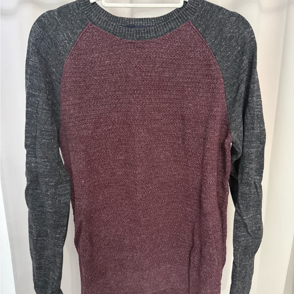 GAP Men's Crewneck Sweater - Maroon and Dark Gray